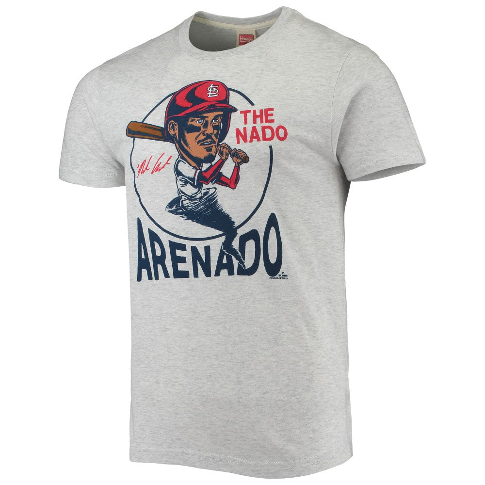 Gray Nolan Arenado St. Louis Cardinals Homage Caricature Tri-Blend T-Shirt