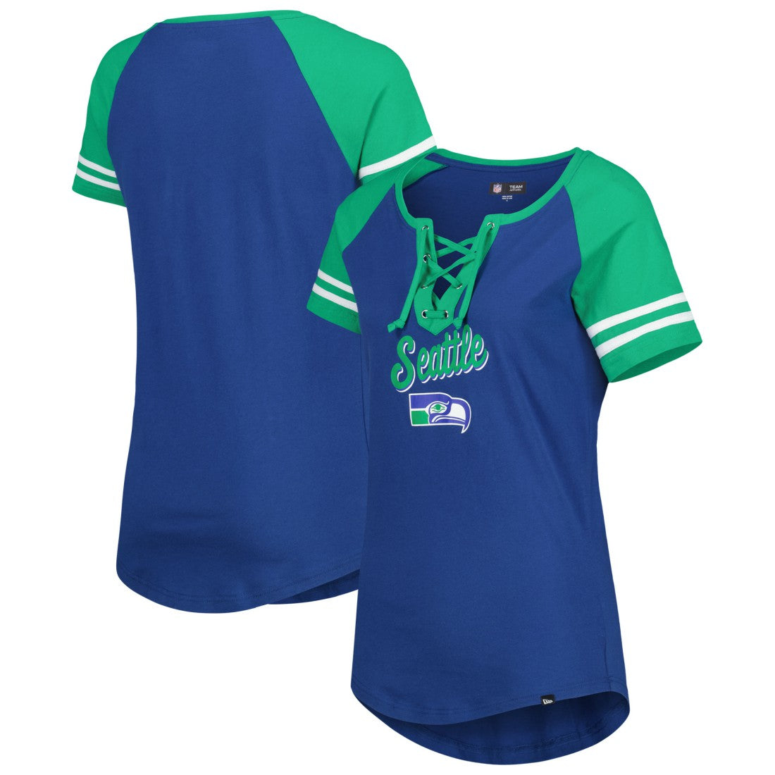 Women's Legacy Lace-Up Raglan T-Shirt - Seattle Seahawks T-shirts