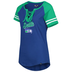 Women's Legacy Lace-Up Raglan T-Shirt - Seattle Seahawks T-shirts