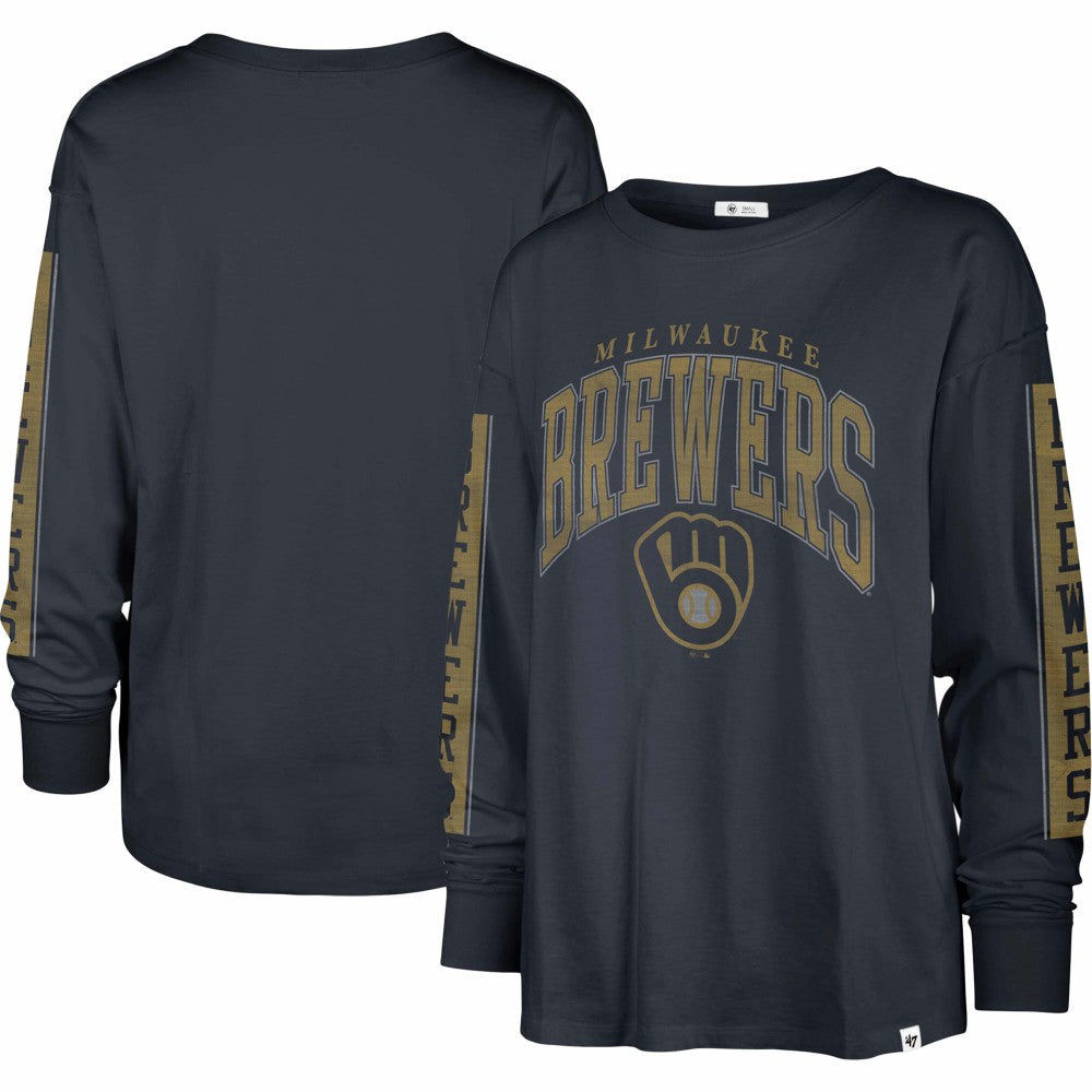 Navy Milwaukee Brewers '47 Women's Statement Long Sleeve T-Shirt