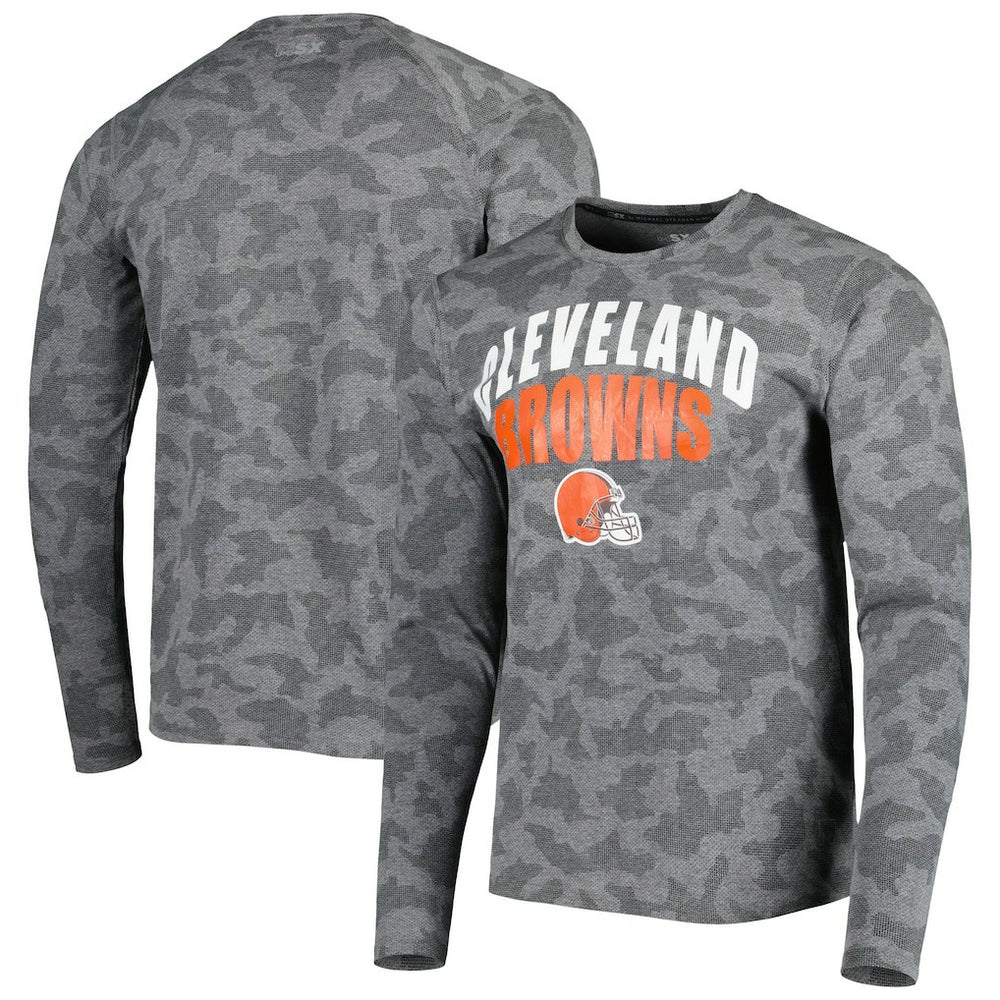MSX by Michael Strahan Performance Camo Long Sleeve T-Shirt - Cleveland Browns T-shirts
