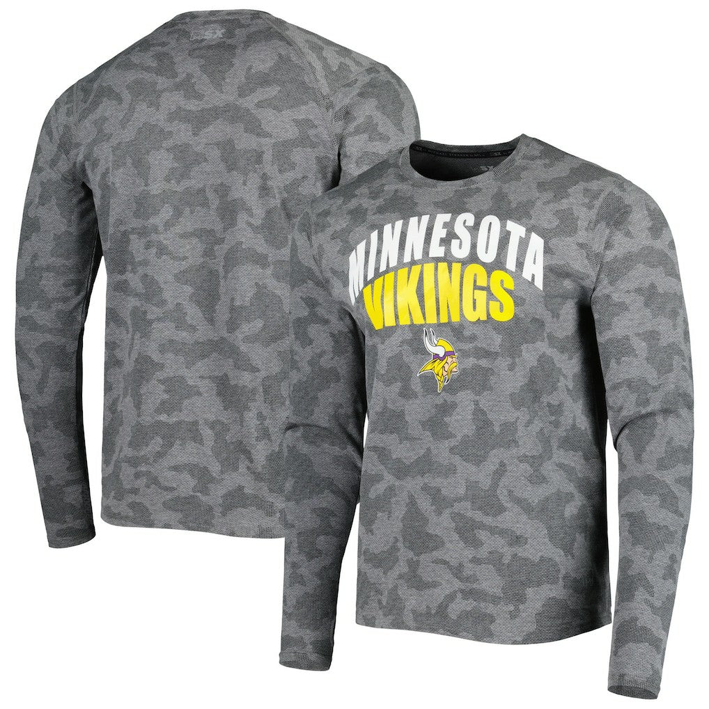 MSX by Michael Strahan Performance Camo Long Sleeve T-Shirt - Minnesota Vikings T-shirts