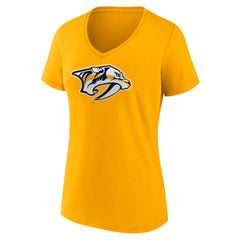 NHL Nashville Predators Fanatics Women's Primary Logo Team V-Neck T-Shirt