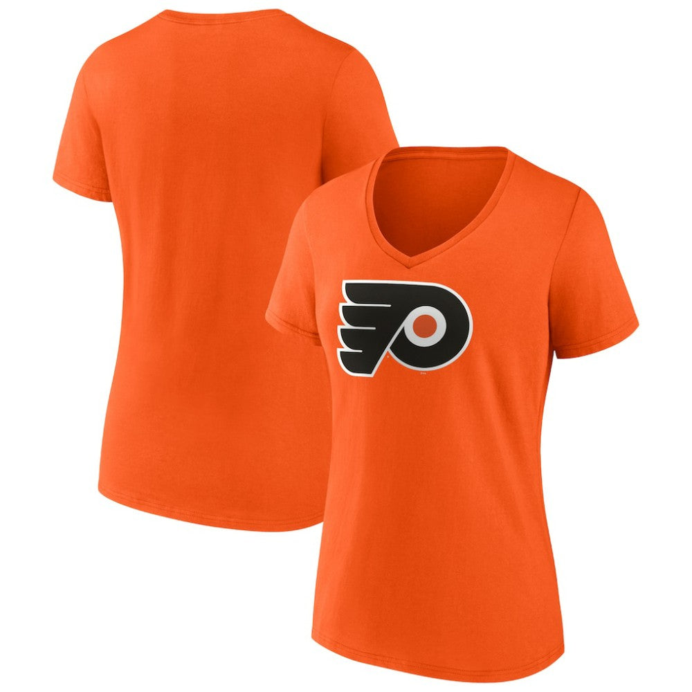 NHL Philadelphia Flyers Fanatics Women's Primary Logo Team V-Neck T-Shirt