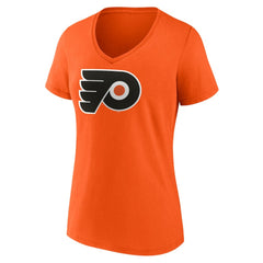 NHL Philadelphia Flyers Fanatics Women's Primary Logo Team V-Neck T-Shirt