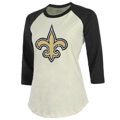 Tyrann Mathieu  Majestic Threads Women's Player Name & Number Tri-Blend Three-Quarter Sleeve T-Shirt - New Orleans Saints T-shirts