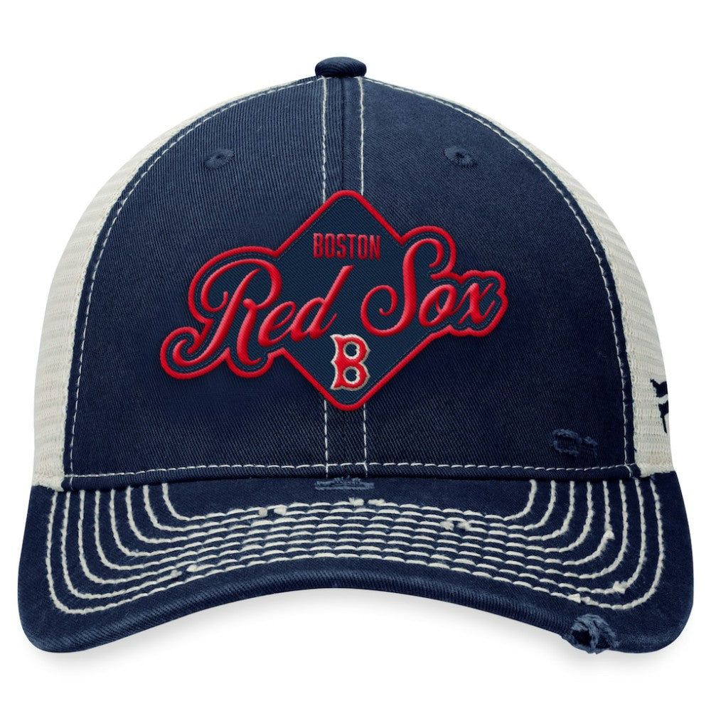 Navy Boston Red Sox Fanatics Heritage Trucker Snapback Hat