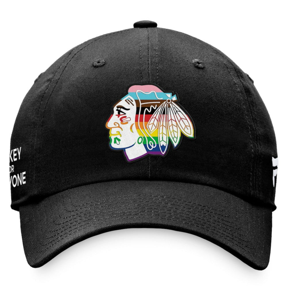 NHL Chicago Blackhawks Fanatics Team Logo Pride Adjustable Hat