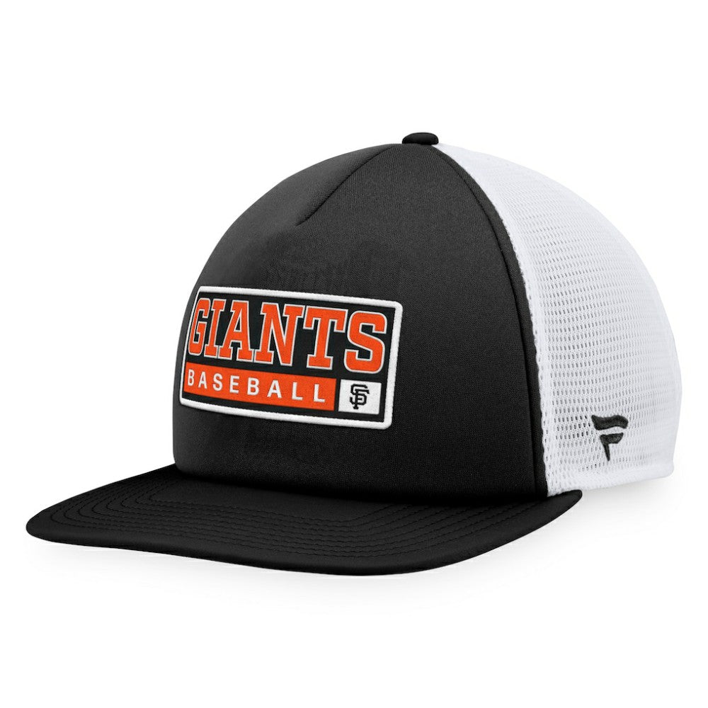 Black/White San Francisco Giants Majestic Foam Trucker Snapback Hat