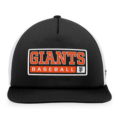 Black/White San Francisco Giants Majestic Foam Trucker Snapback Hat