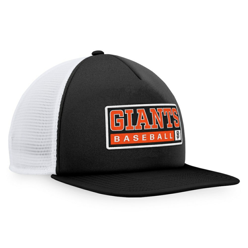Black/White San Francisco Giants Majestic Foam Trucker Snapback Hat