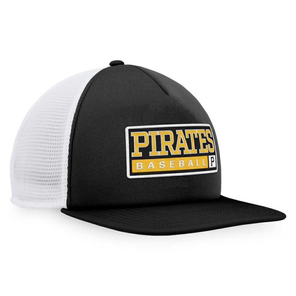 Black/White Pittsburgh Pirates Majestic Foam Trucker Snapback Hat