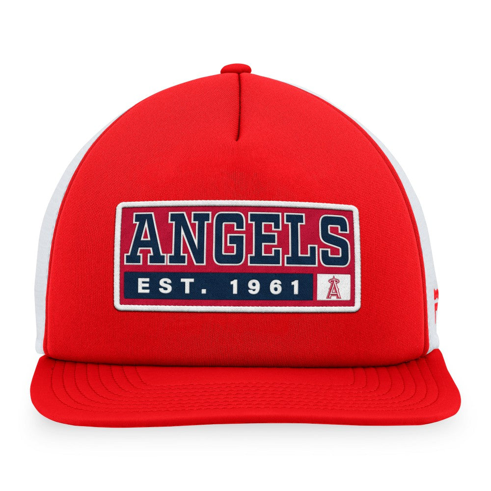 Red/White Los Angeles Angels Majestic Foam Trucker Snapback Hat