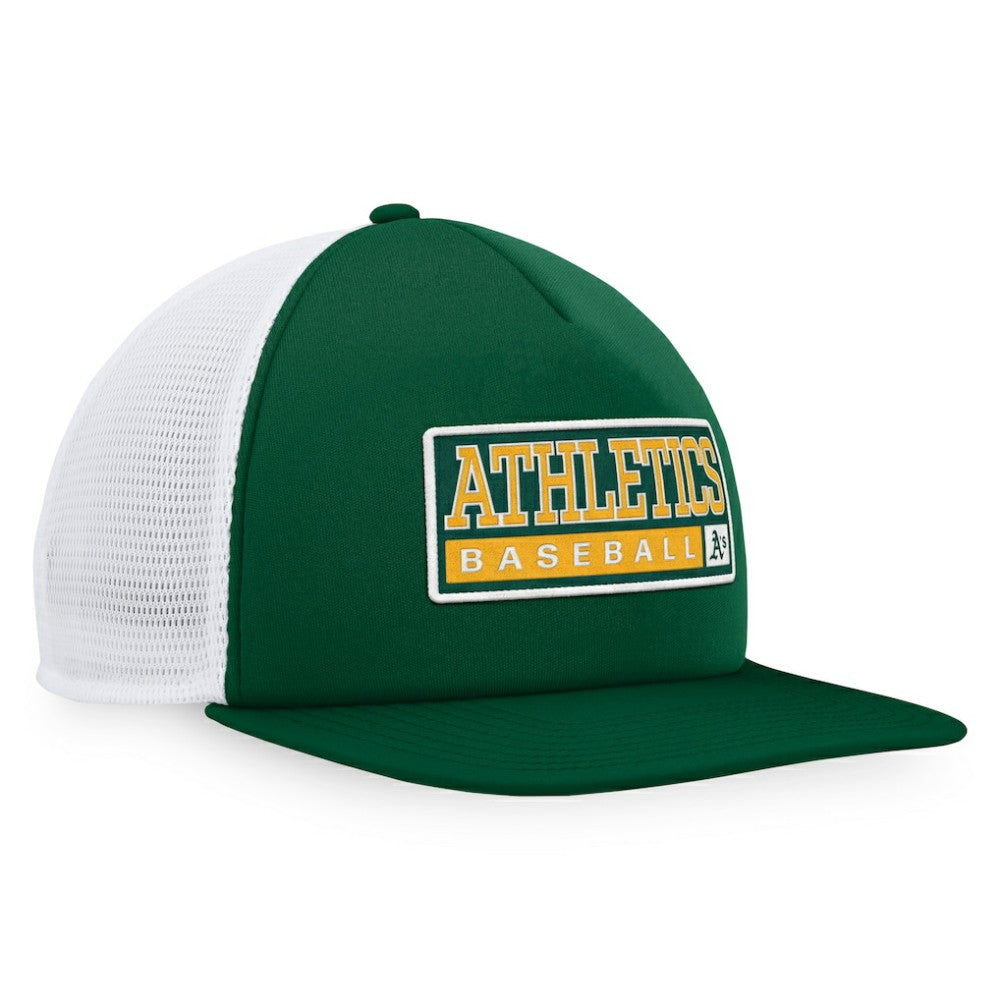 Green/White Athletics Majestic Foam Trucker Snapback Hat