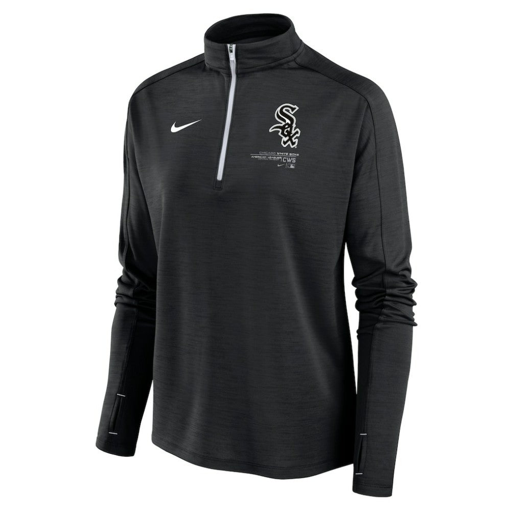 Black Chicago White Sox Nike Women's Pacer Quarter-Zip Top