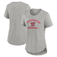 Heather Gray Washington Nationals Nike Women's Hot Prospect Tri-Blend T-Shirt