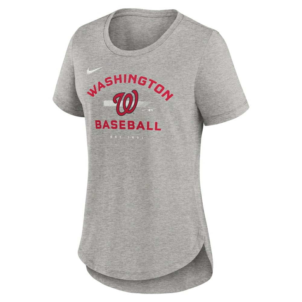 Heather Gray Washington Nationals Nike Women's Hot Prospect Tri-Blend T-Shirt