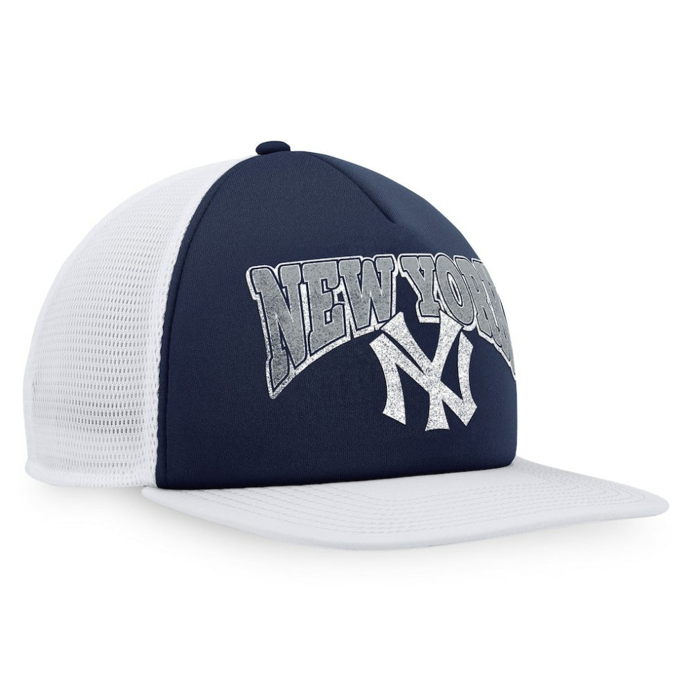 Navy/White New York Yankees Fanatics Heritage Foam Front Trucker Snapback Hat
