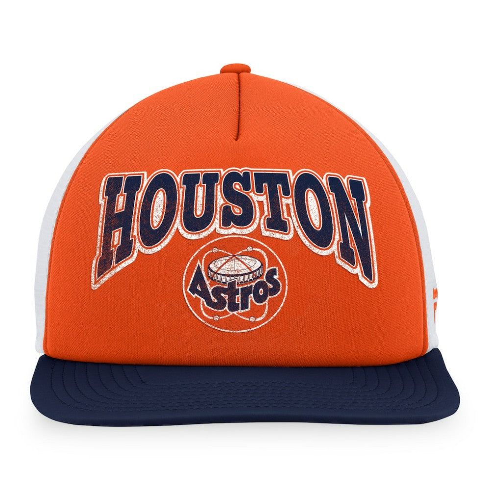 Orange/Navy Houston Astros Fanatics Heritage Foam Front Trucker Snapback Hat