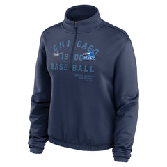 Navy Chicago White Sox Nike Women's Rewind Splice Half-Zip Semi-Cropped Bubble Hem Sweatshirt
