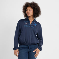 Navy Chicago White Sox Nike Women's Rewind Splice Half-Zip Semi-Cropped Bubble Hem Sweatshirt
