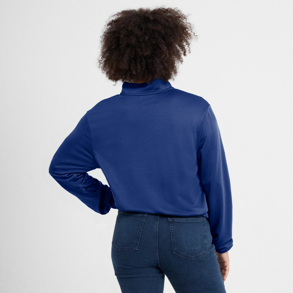 Royal St. Louis Cardinals Nike Women's Rewind Splice Half-Zip Semi-Cropped Bubble Hem Sweatshirt