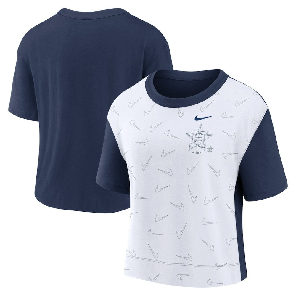 Navy/White Houston Astros Nike Women's Line Up High Hip Fashion T-Shirt