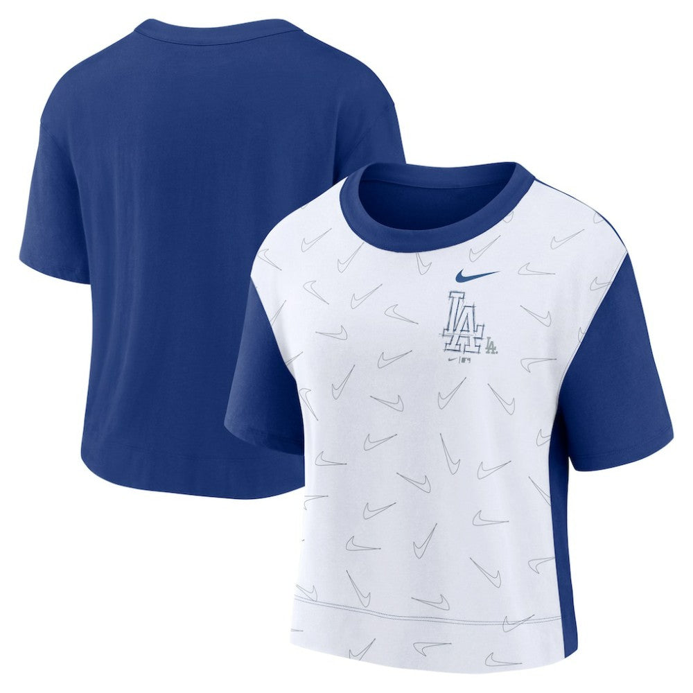Royal/White Los Angeles Dodgers Nike Women's Line Up High Hip Fashion T-Shirt