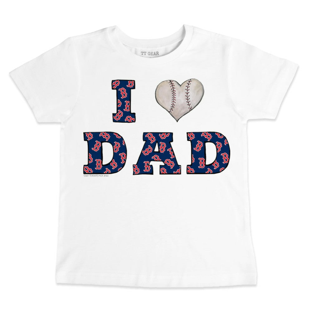 White Boston Red Sox Tiny Turnip Youth I Love Dad T-Shirt