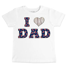 White Boston Red Sox Tiny Turnip Youth I Love Dad T-Shirt