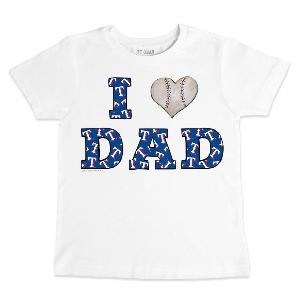 White Texas Rangers Tiny Turnip Youth I Love Dad T-Shirt