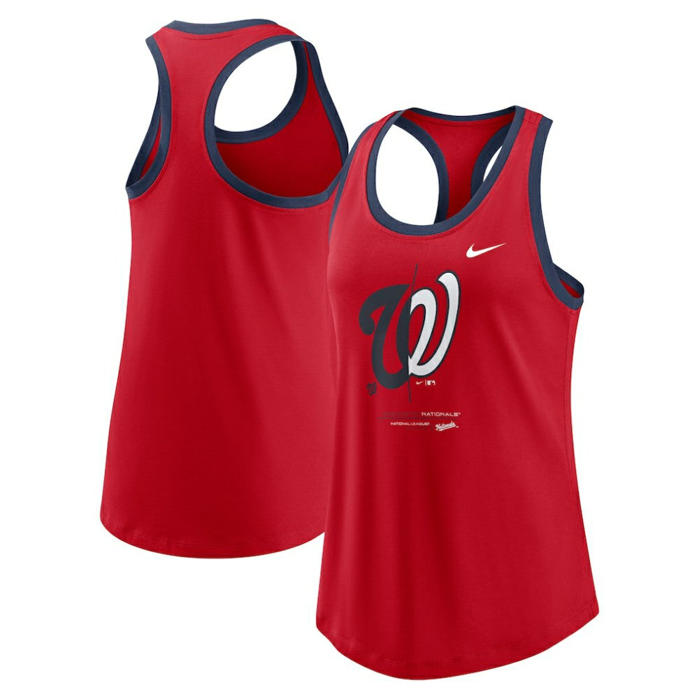 Red Washington Nationals Nike Women's Tech Tri-Blend Tank Top