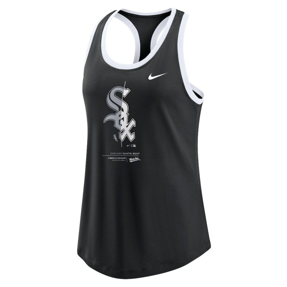 Black Chicago White Sox Nike Women's Tech Tri-Blend Tank Top