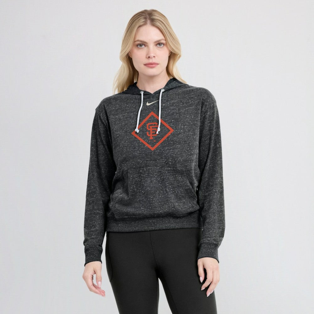 Black San Francisco Giants Nike Women's Diamond Icon Gym Vintage Lightweight Hooded Top