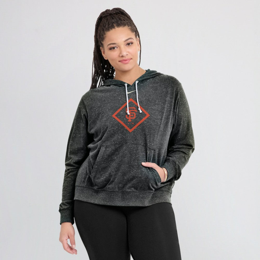 Black San Francisco Giants Nike Women's Diamond Icon Gym Vintage Lightweight Hooded Top