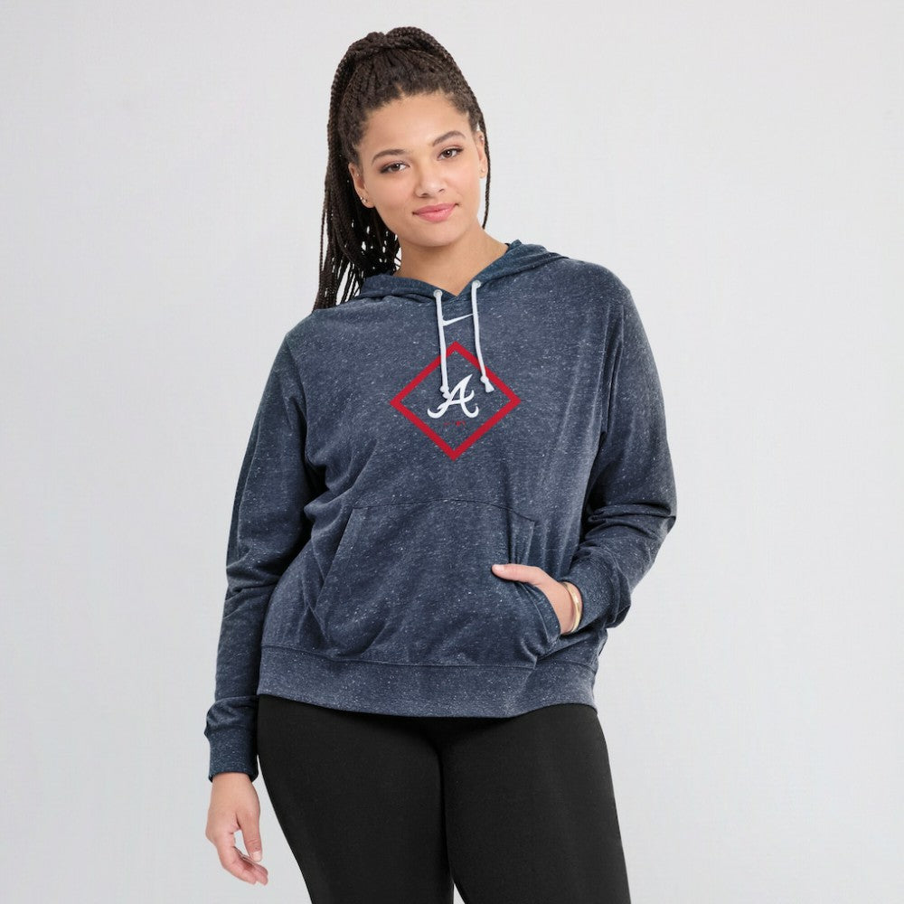 Navy Atlanta Braves Nike Women's Diamond Icon Gym Vintage Lightweight Hooded Top
