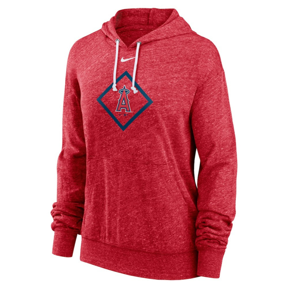 Red Los Angeles Angels Nike Women's Diamond Icon Gym Vintage Lightweight Hooded Top