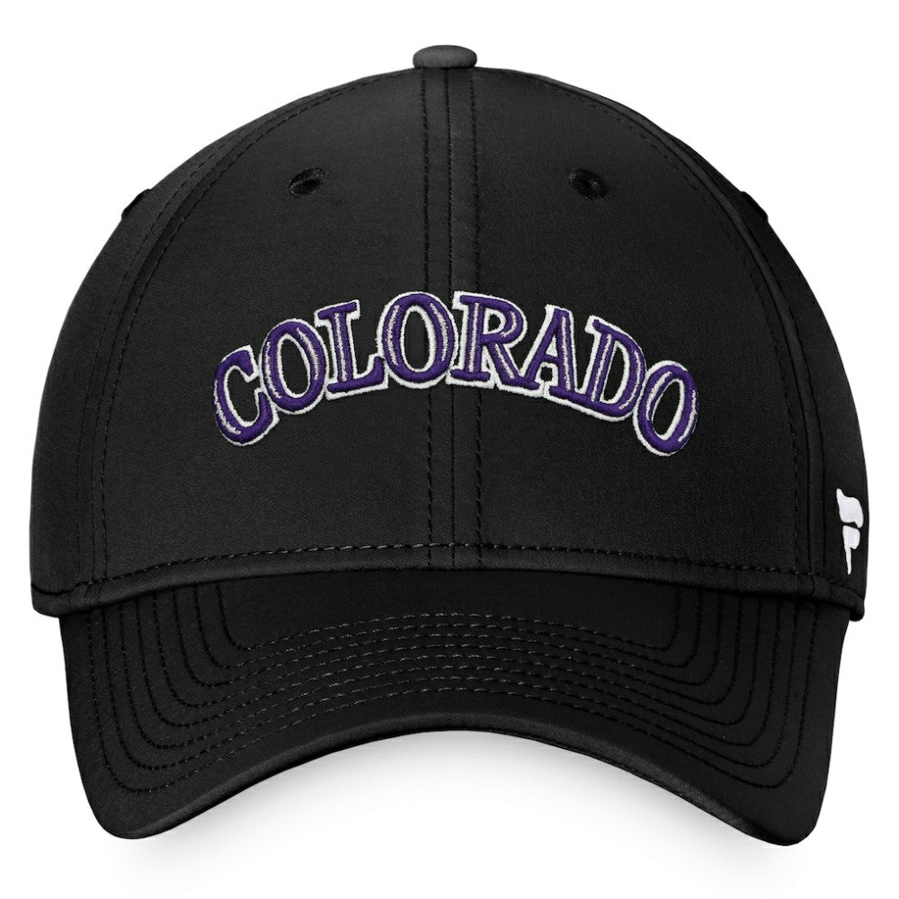 Black Colorado Rockies Fanatics Cooperstown Core Flex Hat