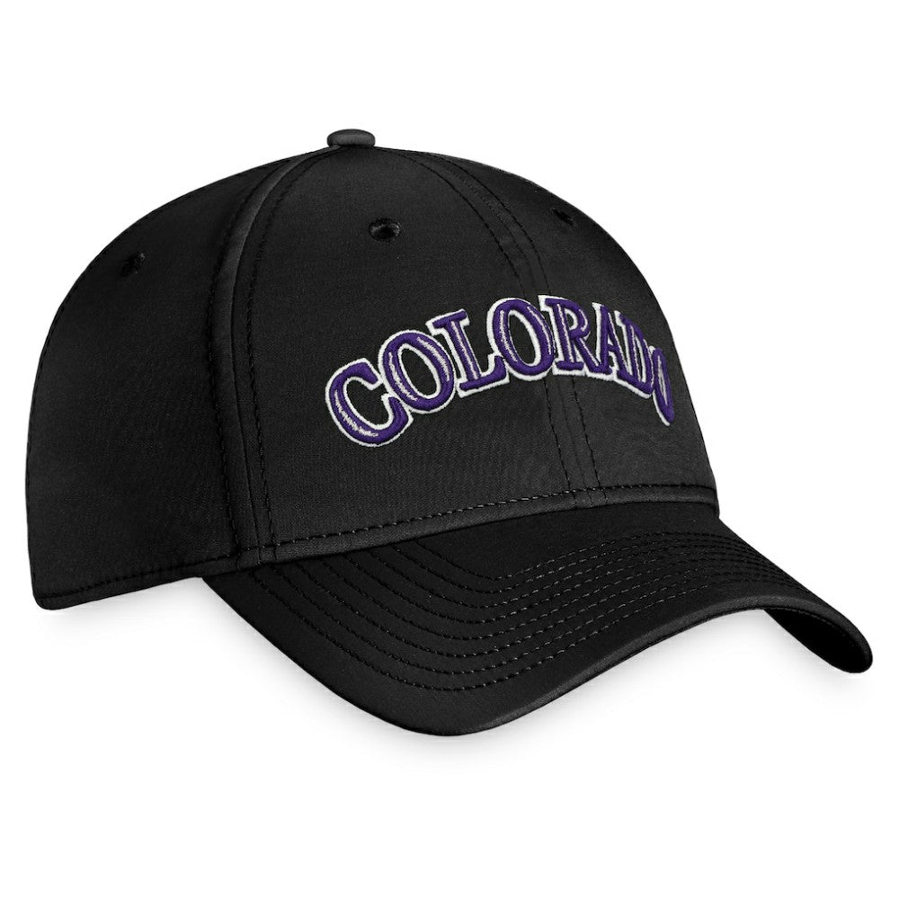 Black Colorado Rockies Fanatics Cooperstown Core Flex Hat