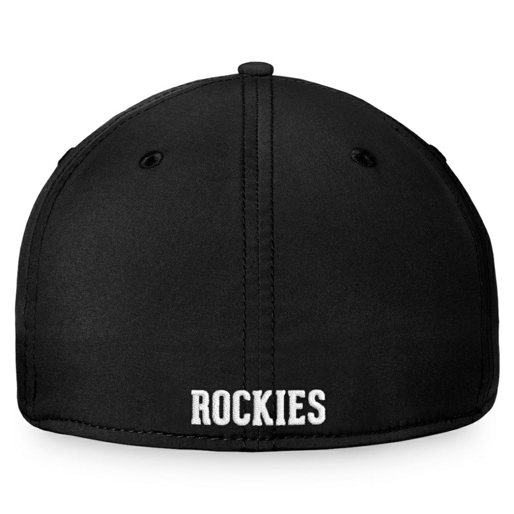 Black Colorado Rockies Fanatics Cooperstown Core Flex Hat