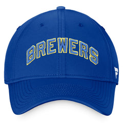 Royal Milwaukee Brewers Fanatics Cooperstown Core Flex Hat