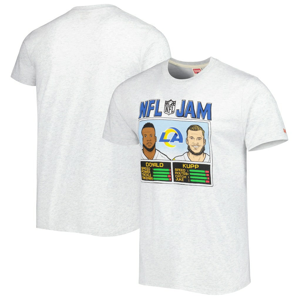 Aaron Donald & Cooper Kupp  Homage Unisex NFL Jam Tri-Blend T-Shirt - Los Angeles Rams T-shirts