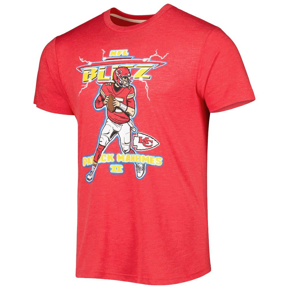Patrick Mahomes  Homage Unisex NFL Blitz Player Tri-Blend T-Shirt - Kansas City Chiefs T-shirts