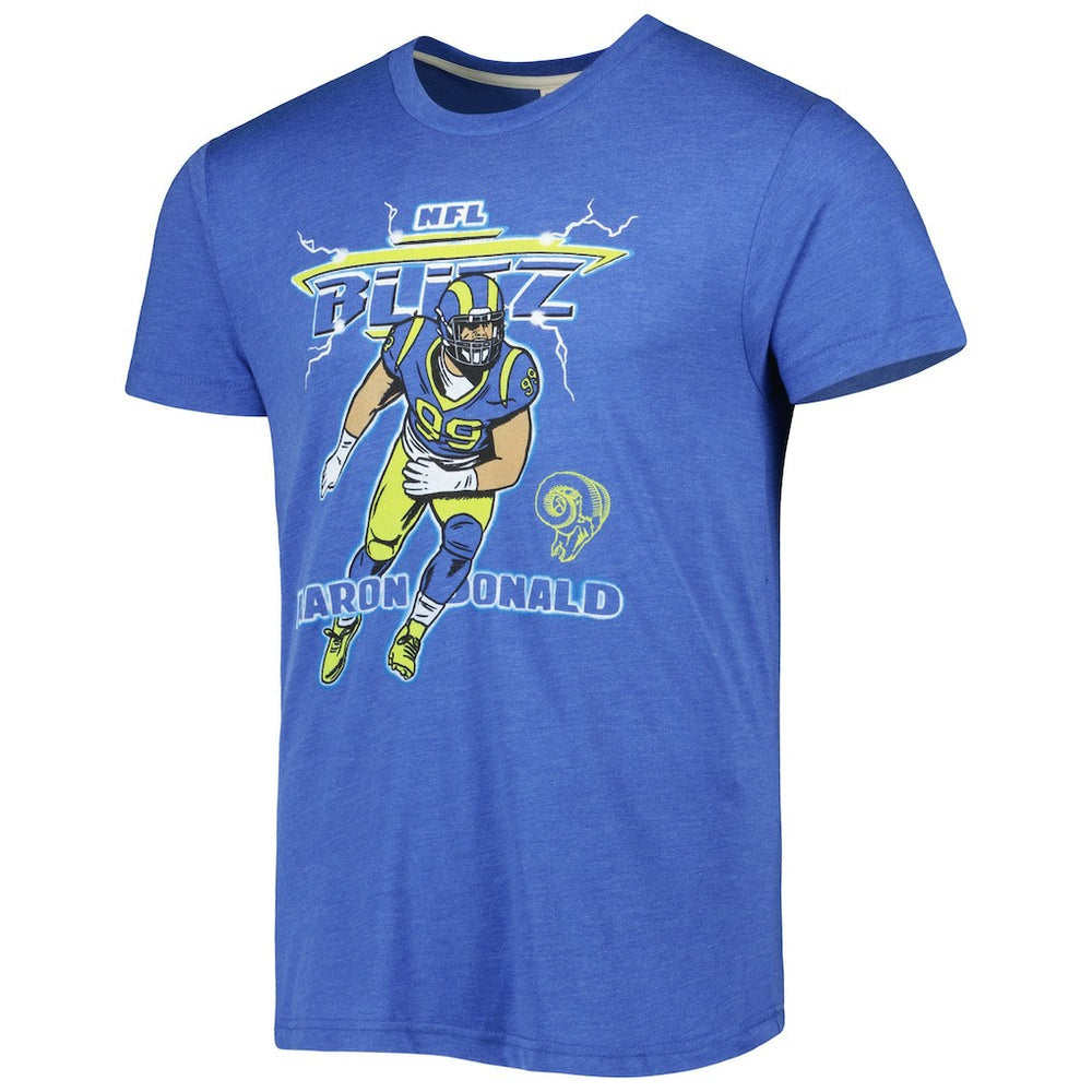 Aaron Donald  Homage Unisex NFL Blitz Player Tri-Blend T-Shirt - Los Angeles Rams T-shirts