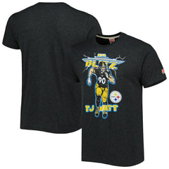 T.J. Watt  Homage Unisex NFL Blitz Player Tri-Blend T-Shirt - Pittsburgh Steelers T-shirts