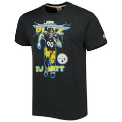 T.J. Watt  Homage Unisex NFL Blitz Player Tri-Blend T-Shirt - Pittsburgh Steelers T-shirts