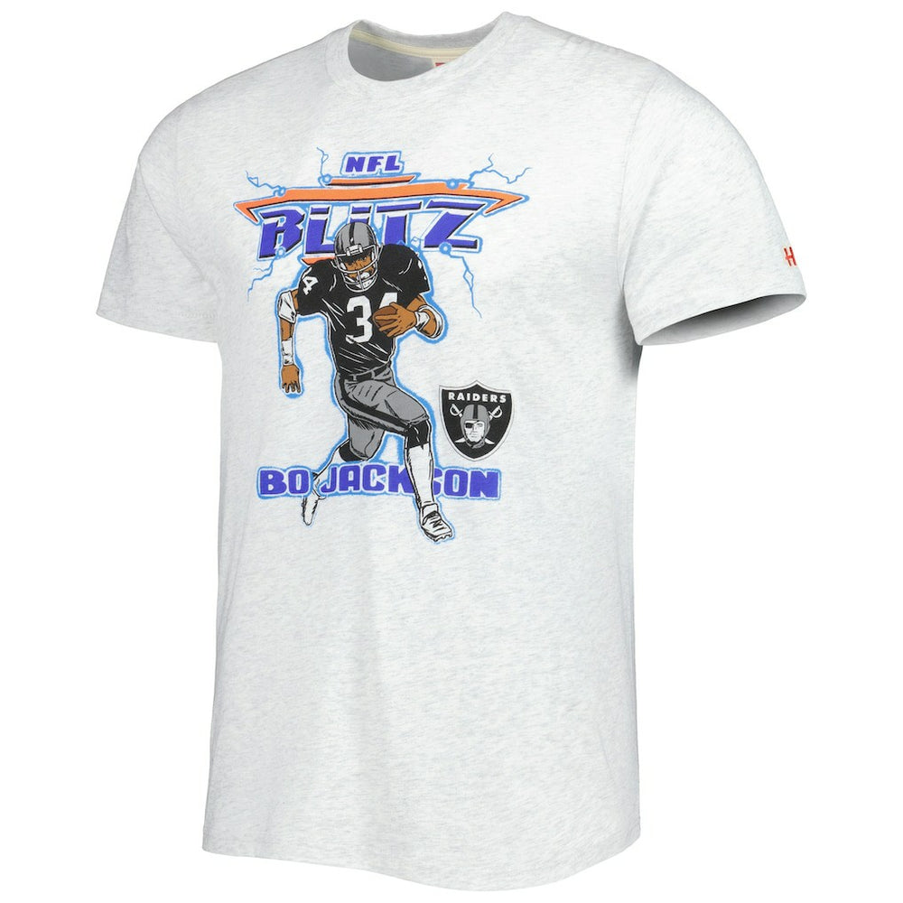 Bo Jackson  Homage Unisex NFL Blitz Retired Player Tri-Blend T-Shirt - Las Vegas Raiders T-shirts