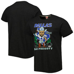 Dak Prescott  Homage Unisex Caricature Player Tri-Blend T-Shirt - Dallas Cowboys T-shirts