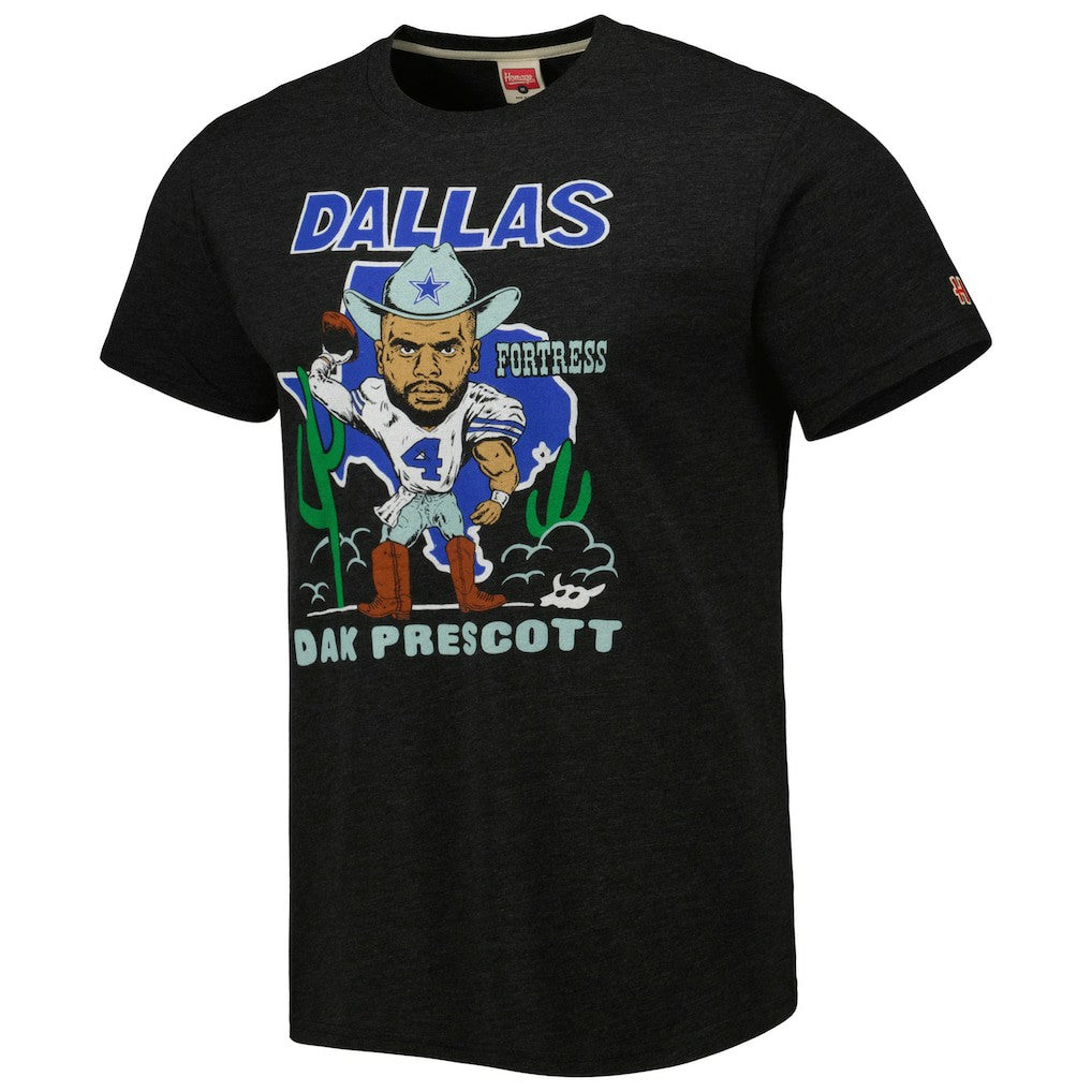 Dak Prescott  Homage Unisex Caricature Player Tri-Blend T-Shirt - Dallas Cowboys T-shirts