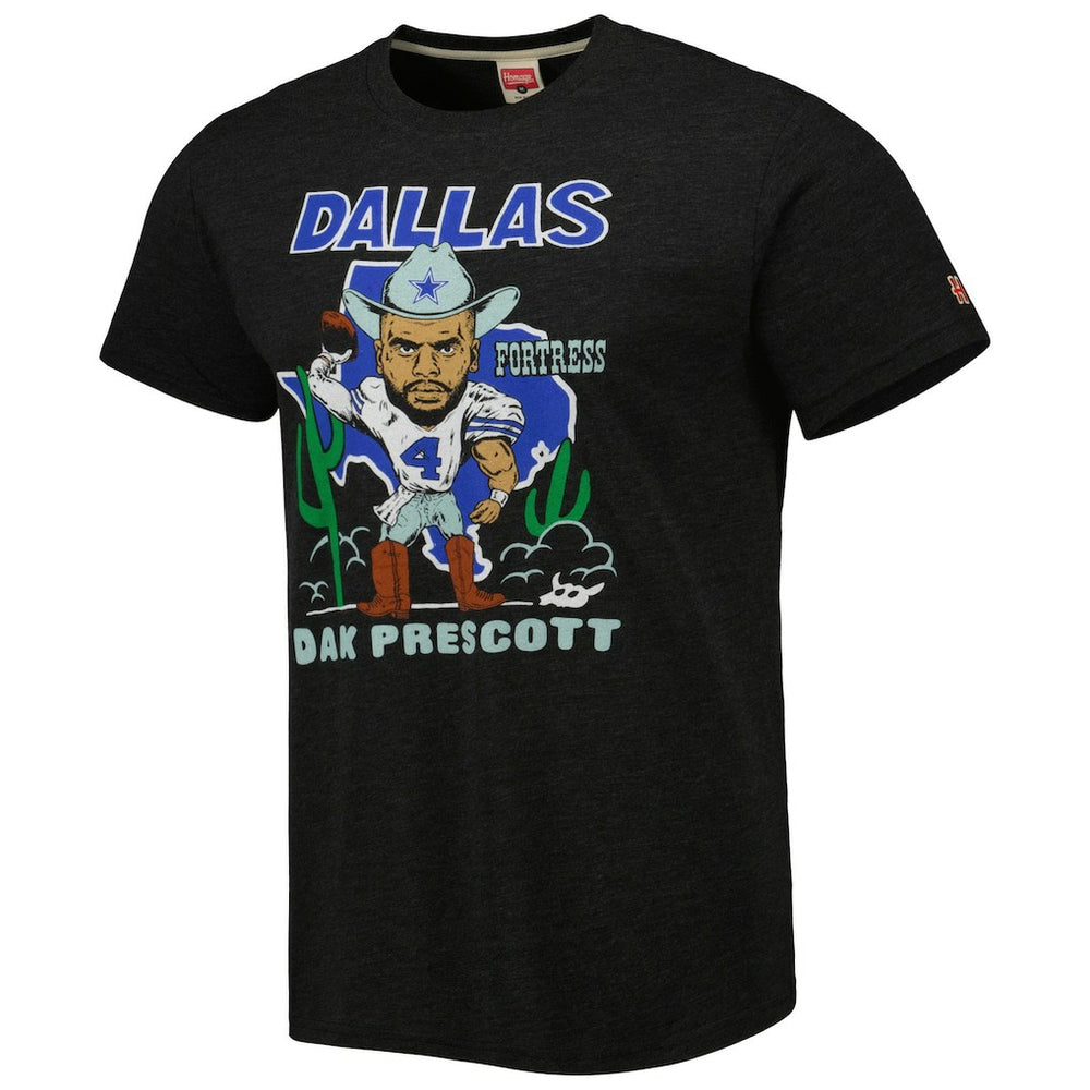Dak Prescott  Homage Unisex Caricature Player Tri-Blend T-Shirt - Dallas Cowboys T-shirts